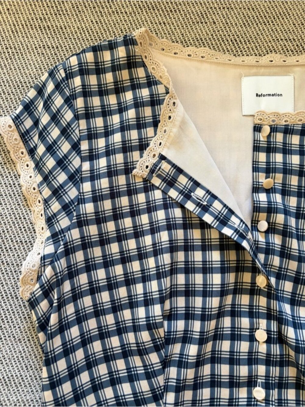 NEW Reformation Valetta Two Piece Matching Skirt Set Beacon Check | US 4 UK 8 - Picture 9 of 15